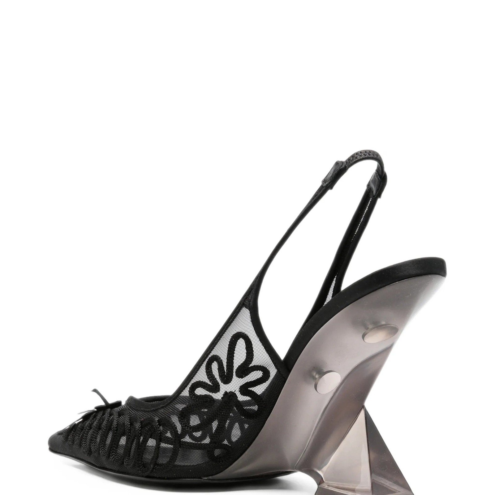 The Attico Cheope Embroidered Mesh Pumps