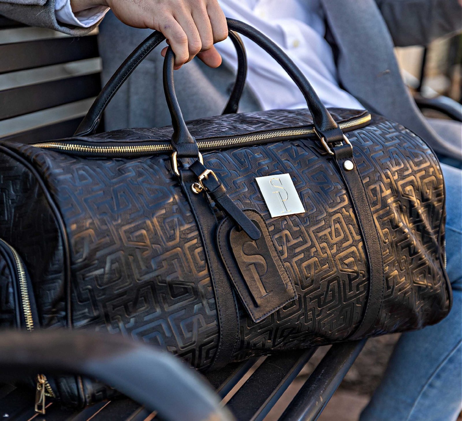 Black Leather Duffle Bag