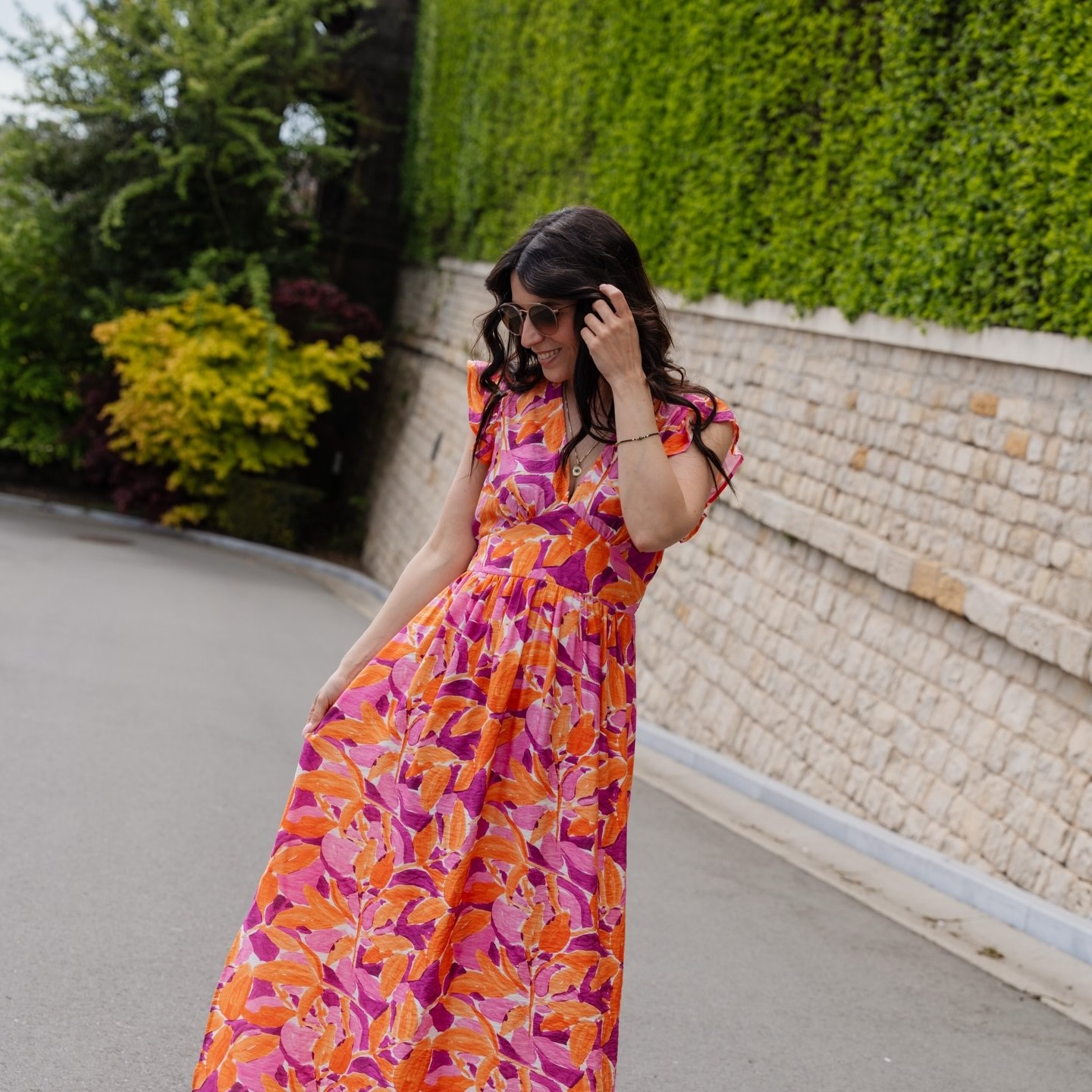 Jenny Cheetah Maxi Dress, Orange Crush