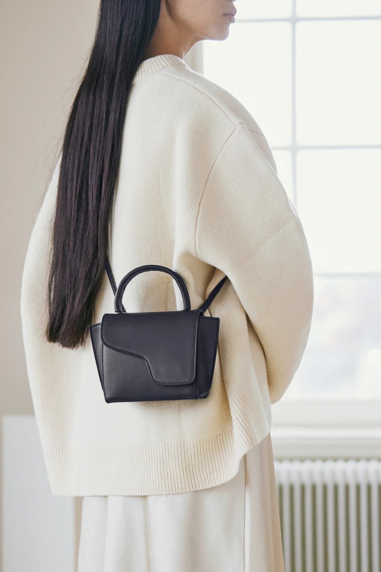 Montalcino Black Leather Mini Handbag