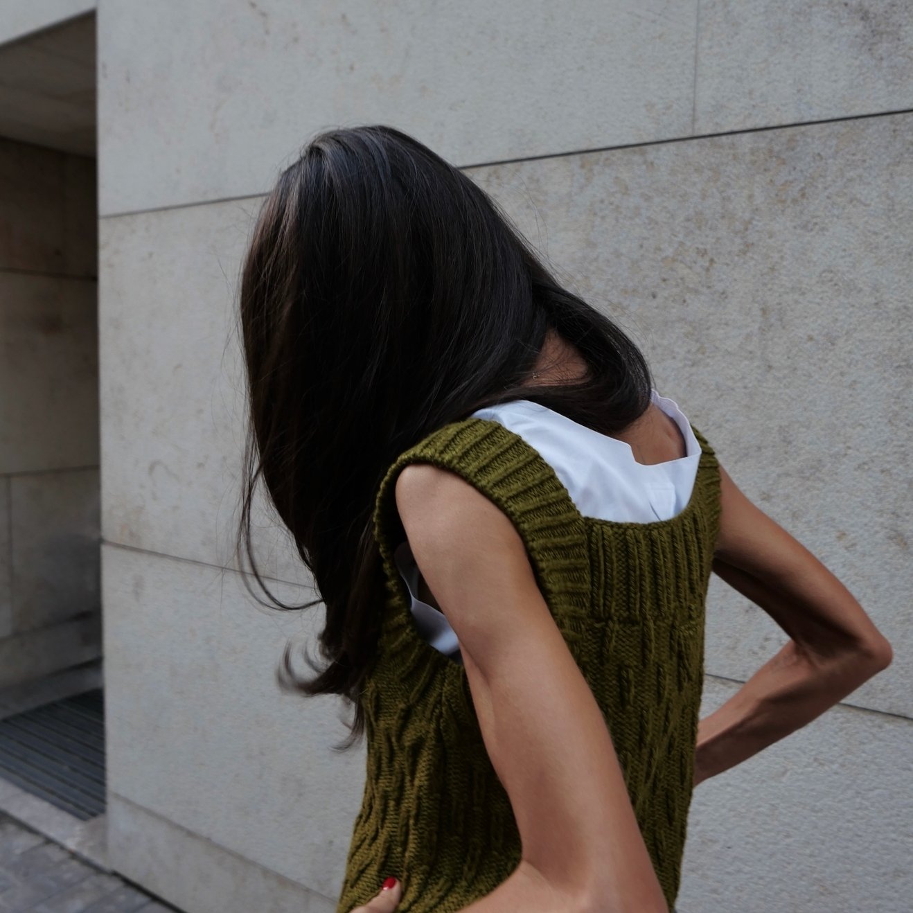 Otto Wool Blend Knitted Vest - Forest Green